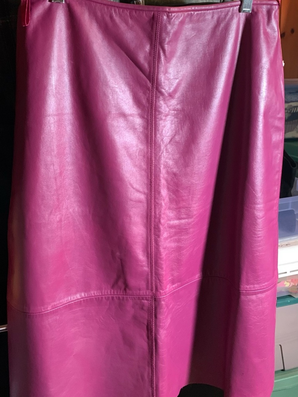 Banana Republic c 2000 Leather A-Line Purple Skirt sz12